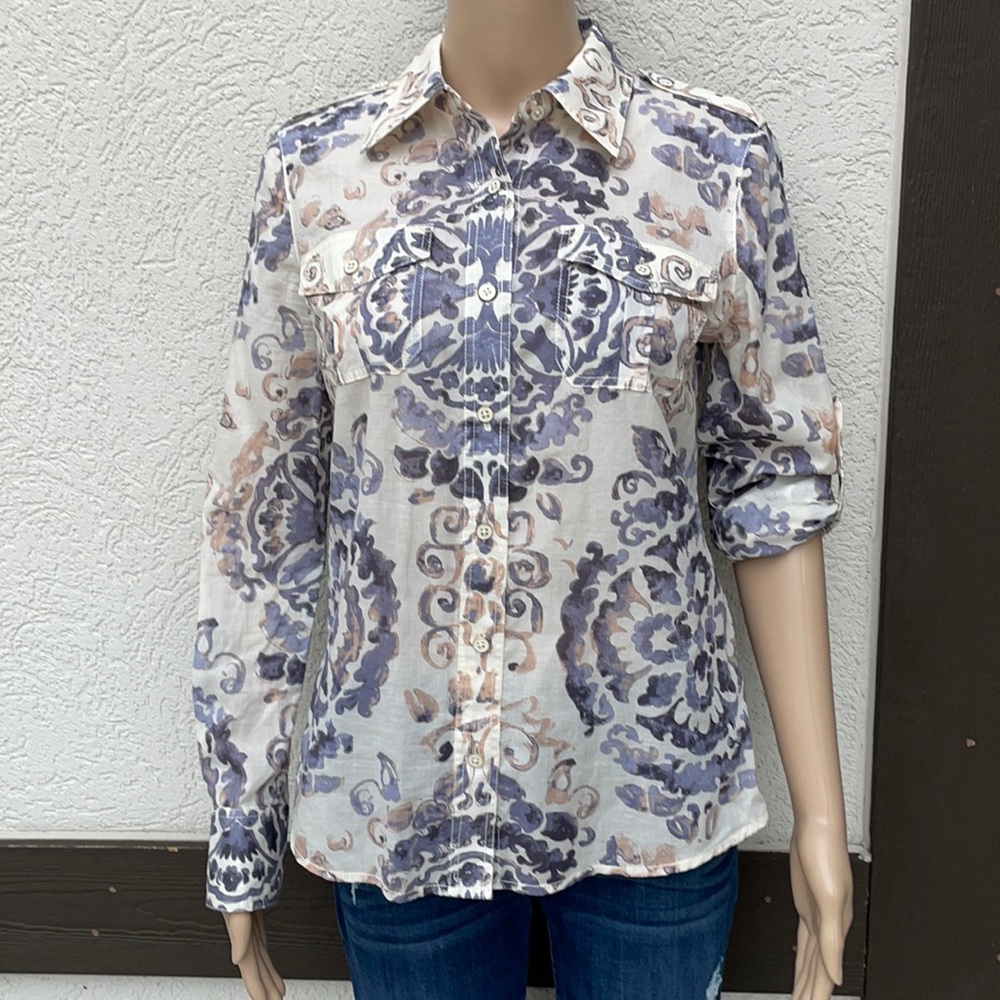 Tory Burch top printed cotton blouse